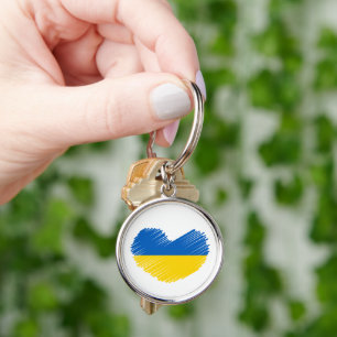Heart in Ukrainian flag colours. Ukraine Key Ring
