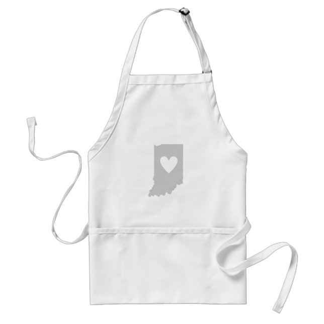 Heart Indiana Shaped Grey Indianan Love Hoosier Standard Apron (Front)