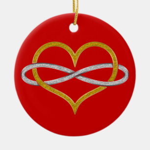 Heart Infinity Gold Silver Ceramic Tree Decoration