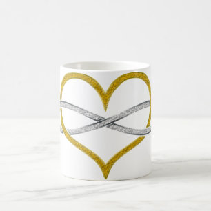 Heart Infinity Gold Silver Coffee Mug