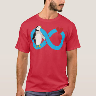 Heart Infinity Love Sign Antarctican Animal Pengui T-Shirt
