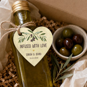 Heart Infused with Love  Olive Oil Rustic Wedding Favour Tags