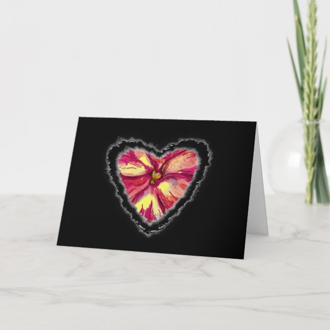 Heart is a Flower Valentine Love Romance Card (Front)