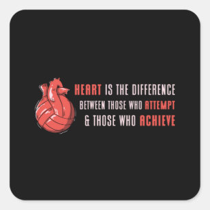 Heart Is The Difference Beach Volleyball Player Square Sticker