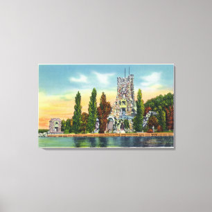 Heart Island View of Alster Tower Canvas Print