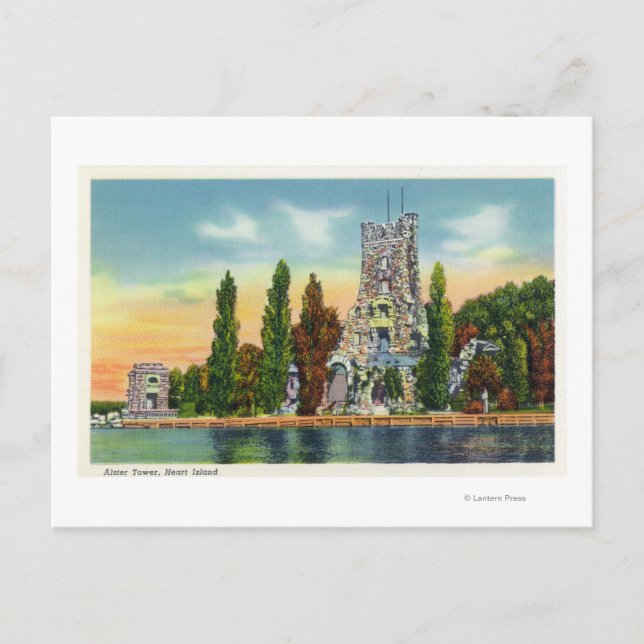 Heart Island View of Alster Tower Postcard (Front)
