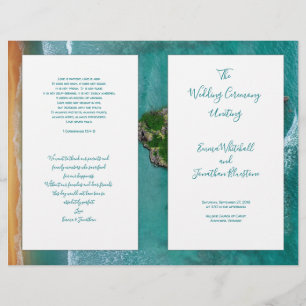 Heart Island Water Wedding Ceremony Program