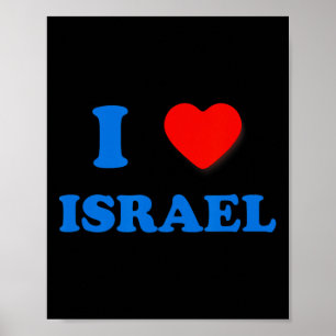 Heart Israel I Love Israel Independence Day Star O Poster
