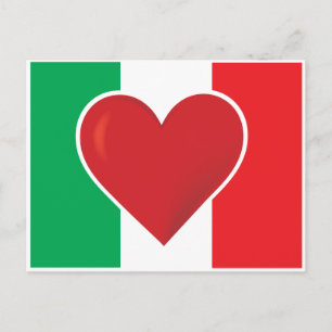 Heart Italy Flag Postcard