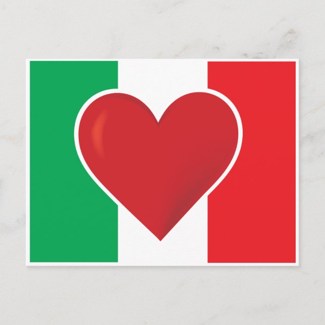 Heart Italy Flag Postcard (Front)
