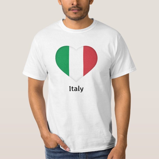 Heart - Italy Flag T-Shirt (Front)