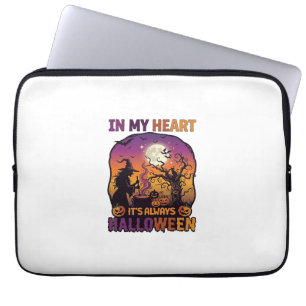 Heart Its Always Halloween Witch Cauldron Tree Moo Laptop Sleeve