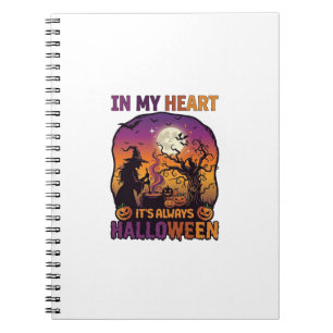 Heart Its Always Halloween Witch Cauldron Tree Moo Notebook
