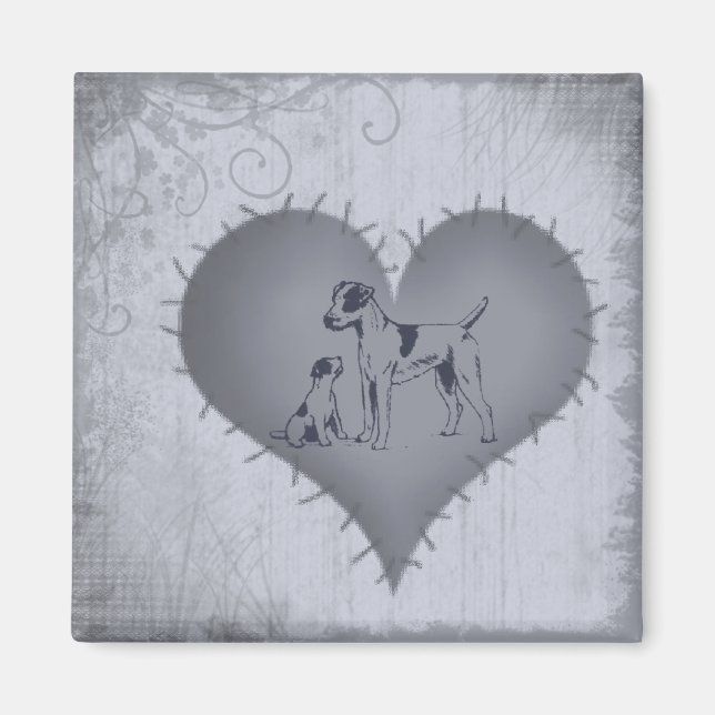 Heart Jack Russel Magnet (Front)