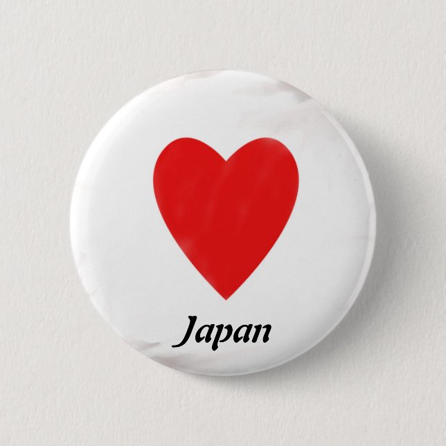 Heart Japan 6 Cm Round Badge (Front)