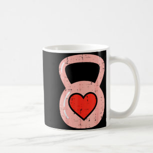 Heart Kettlebell Gym Fitness Valentines Day Men Wo Coffee Mug