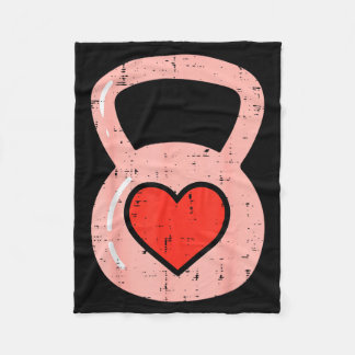 Heart Kettlebell Gym Fitness Valentines Day Men Wo Fleece Blanket