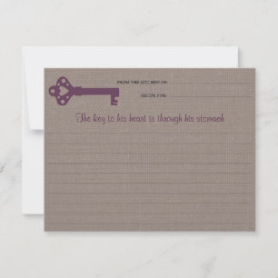 Heart Key Recipe Card