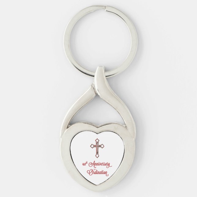 Heart Keychain, 40th Anniversary of Ordination Key Ring (Front)