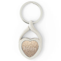 Heart Keychain Glitter Personalised Name