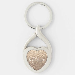 Heart Keychain Glitter Personalised Name