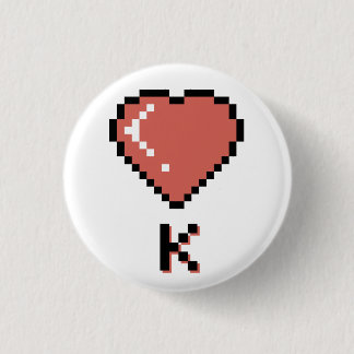 Heart King black outline 3 Cm Round Badge