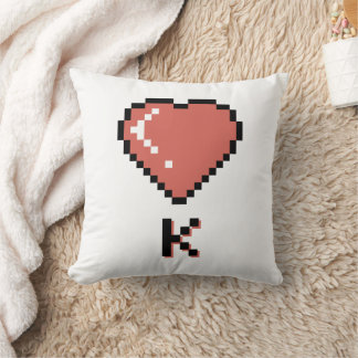 Heart King black outline Cushion