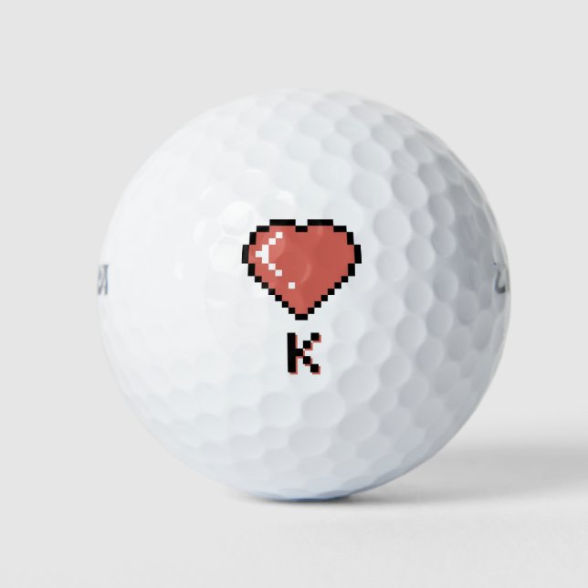 Heart King black outline Golf Balls (Front)
