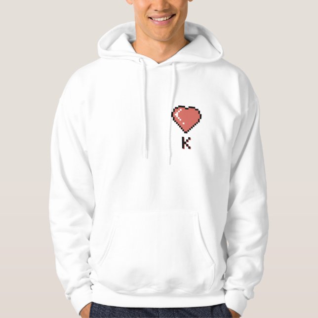 Heart King black outline Hoodie (Front)