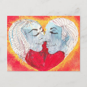 heart & kiss postcard