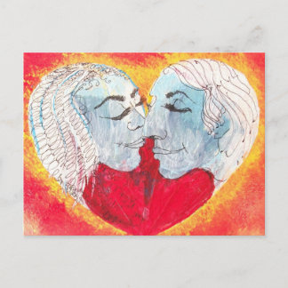 heart & kiss postcard