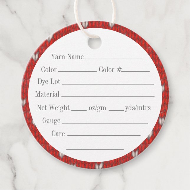HEART KNIT 2" Round Yarn Tags (Front)