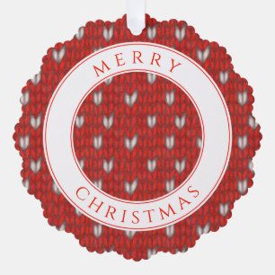 HEART KNIT Scalloped Paper Ornament