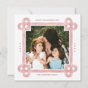 Heart Knot Frame Valentine's Day Card - Crimson