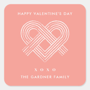 Heart Knot Valentine's Day Sticker - Peach