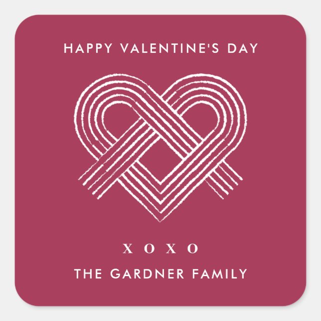 Heart Knot Valentine's Day Sticker - Plum (Front)
