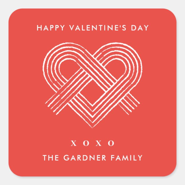 Heart Knot Valentine's Day Sticker - Red (Front)