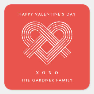Heart Knot Valentine's Day Sticker - Red