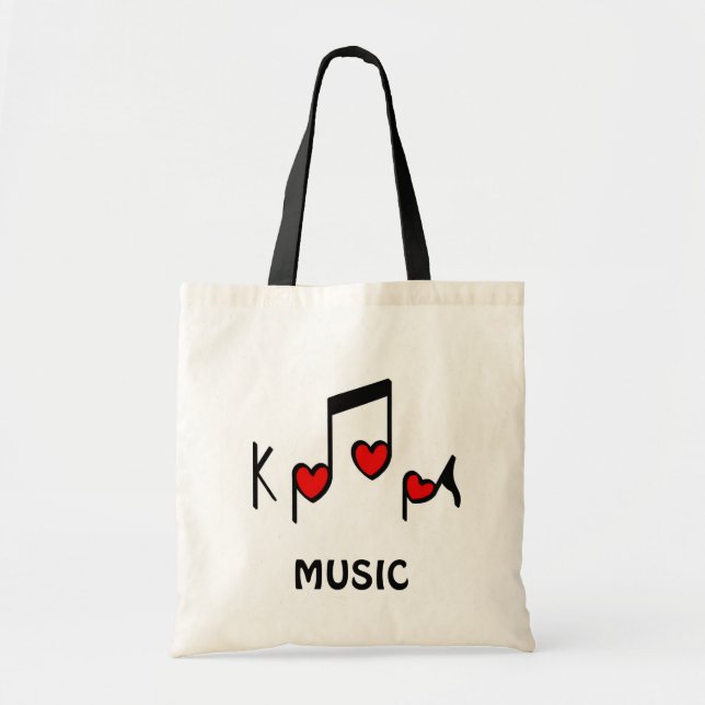 Heart Korean Pop music!  KPOP! Tote Bag (Front)