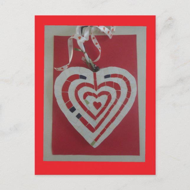 Heart Labyrinth Mosaic DIY Postcard (Front)