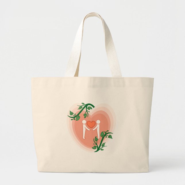 Heart Large Tote Bag (Front)