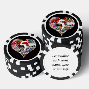 Heart - Las Vegas Playing Card Shape Poker Chips