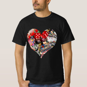 Heart - Las Vegas Playing Card Shape T-Shirt