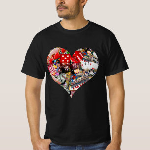 Heart - Las Vegas Playing Card Shape T-Shirt