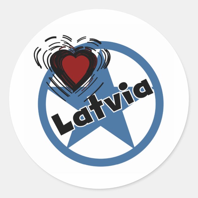 Heart Latvia Classic Round Sticker (Front)
