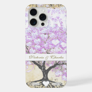 Heart Leaf Lavender Tree Vintage Bird Wedding iPhone 15 Pro Max Case