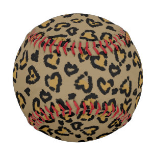 Heart Leopard Pattern in Natural Colours Baseball