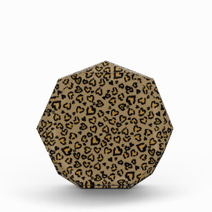 Heart Leopard Pattern in Natural Colours Photo Block