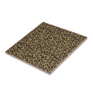 Heart Leopard Pattern in Natural Colours Tile
