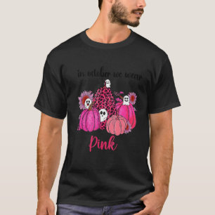 Heart Leopard Sunflower In October We Wear Pink Br T-Shirt